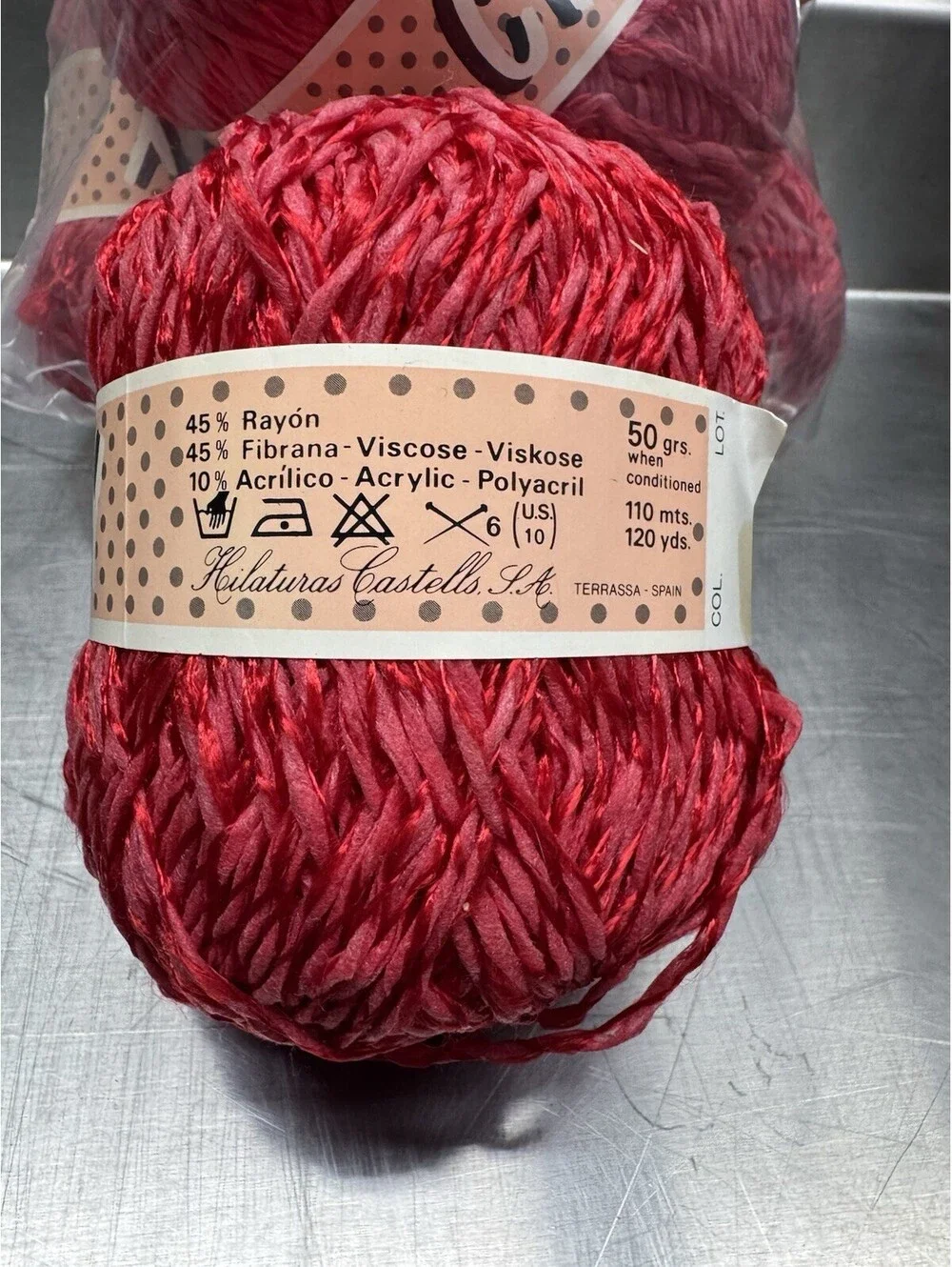 Lanas Margarita Yarn Cindy Red 8 Skein Lot